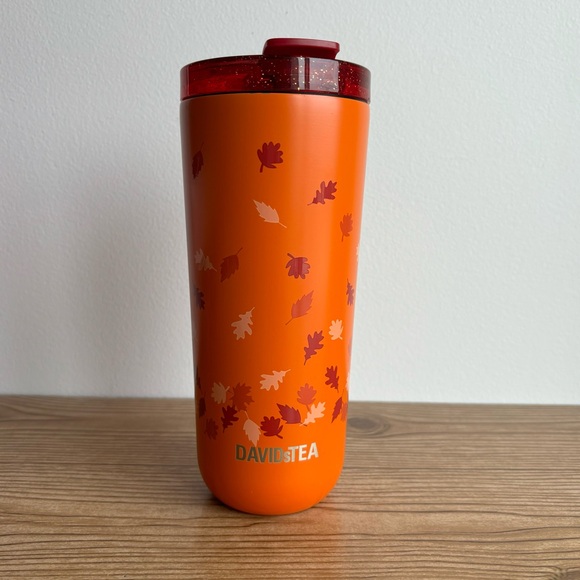 David’s Tea Rare Autumn Leave Orange Stainless Steel Favourite Tumbler - Picture 1 of 12
